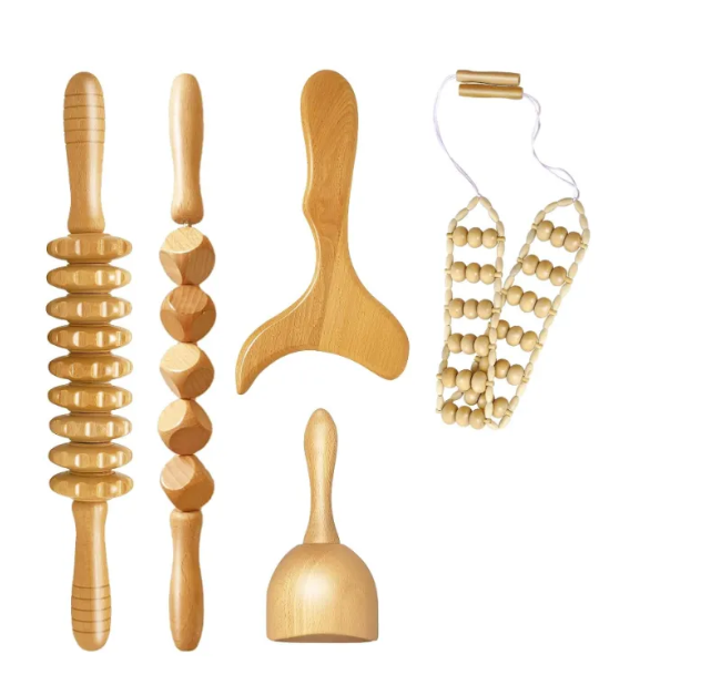 Wooden Hand Massage Roller Set