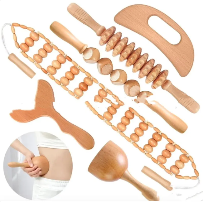 Wooden Hand Massage Roller Set