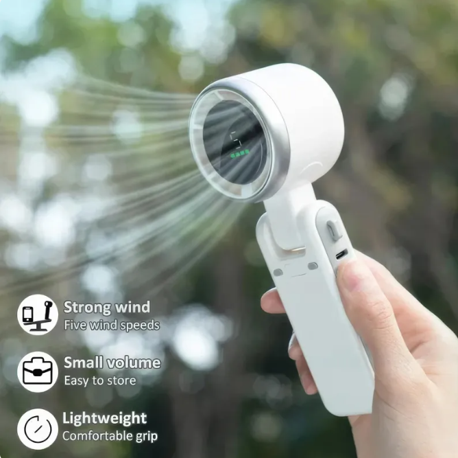 Hanging Neck Outdoor 180 Degree Folding Desktop Mini Fan Hand-held Folding High-speed Powerful Turbo Fan