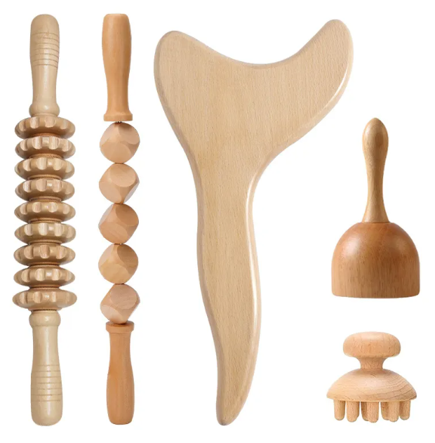 Wooden Hand Massage Roller Set